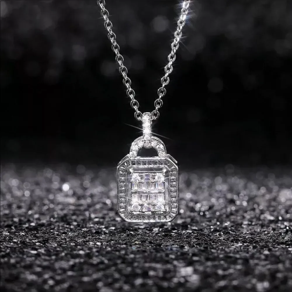 The Gatsby 925 Silver White Sapphire pendant necklace